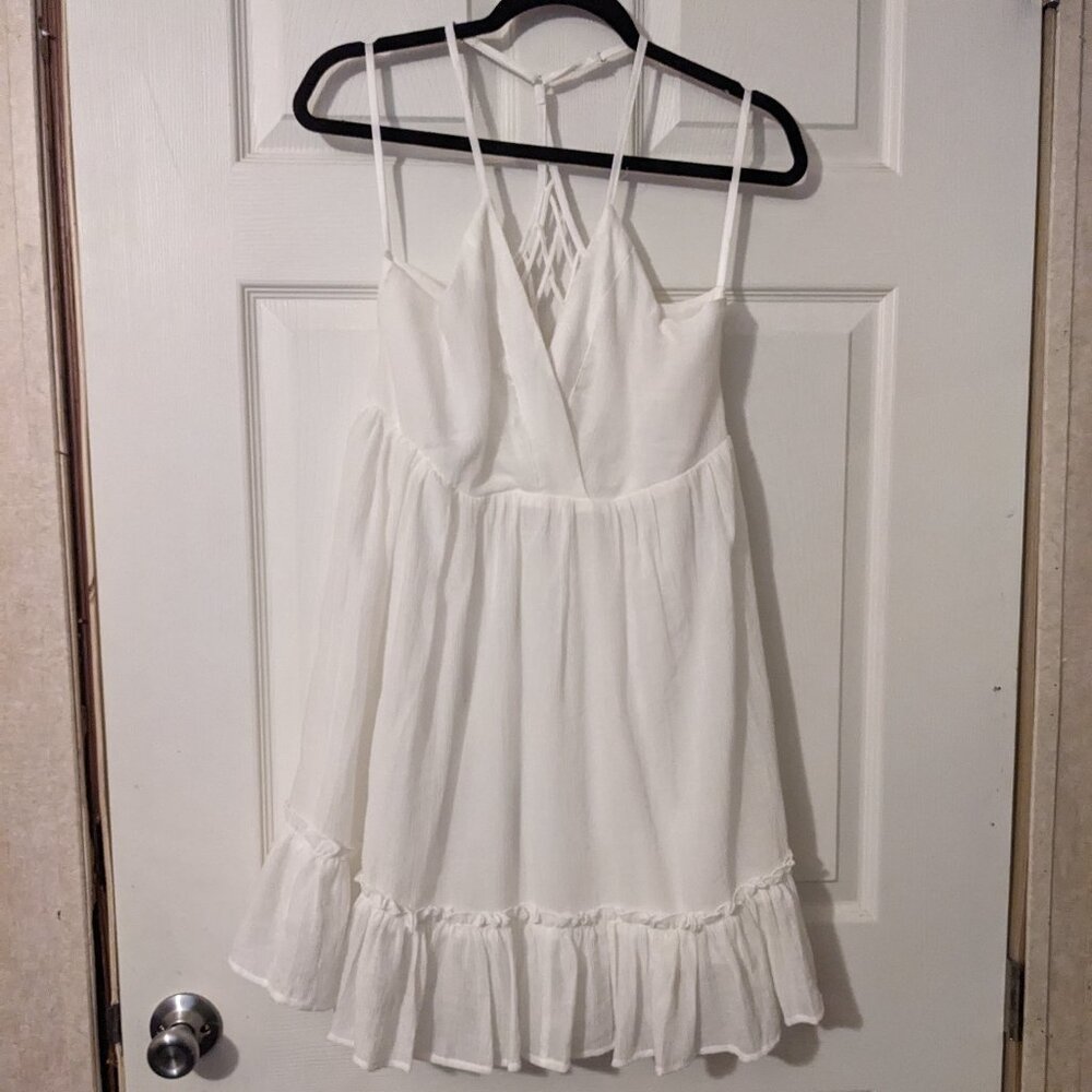 New VeryJ/Loveriche White Spaghetti Strap Mini Dress